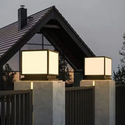 Solar-powered garden lights for outdoor use, designed to be