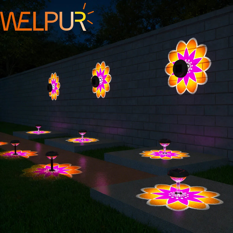 Solar Powered Garden Light Outdoor Projection Light IP65 Waterproof