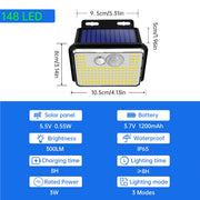 IP65 Waterproof Solar Outdoor Garden Lights Super Bright 148 LEDs