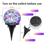 Solar Garden Lights Outdoor Waterproof, Cracked Glass Ball Light,