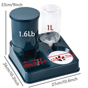 Automatic Cat Feeder Water Dispenser Set, 2 In 1 Tilted Automatic Pet