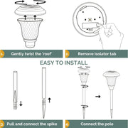Solar Lights Outdoor Waterproof Dusk to Dawn Solar Powered Pathway