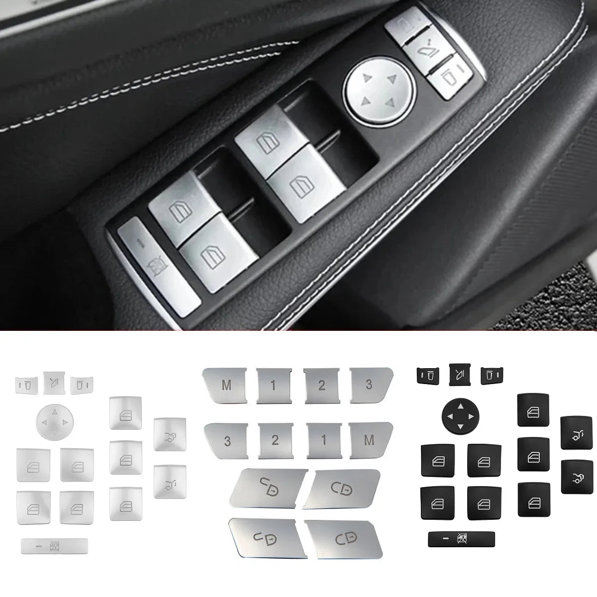 AngelguoguoCar Window glass lift button Trim Cover sticker for