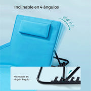 Beach Lounger, Camping Lounger, Cushion, Backrest, Portable with