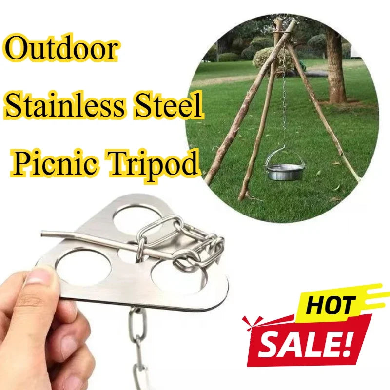 1Pc Tripod Hanging Detachable Campfire Cooking Accessories Set