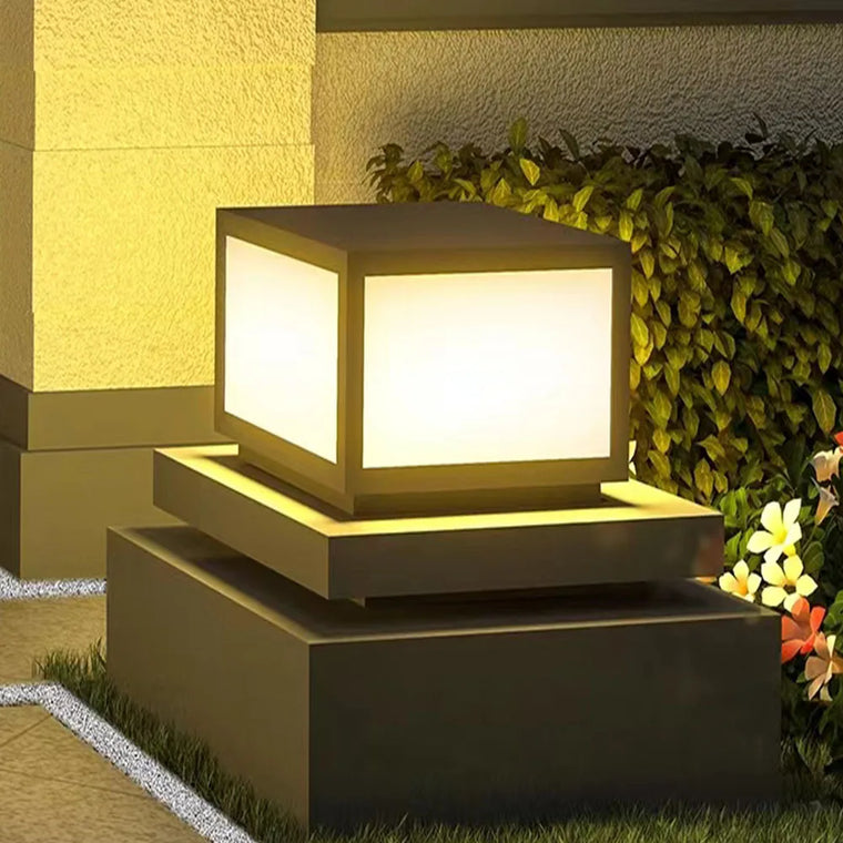 Solar-powered garden lights for outdoor use, designed to be