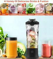 Portable blender with 20oz cup, USB-C rechargeable, self-cleaning,