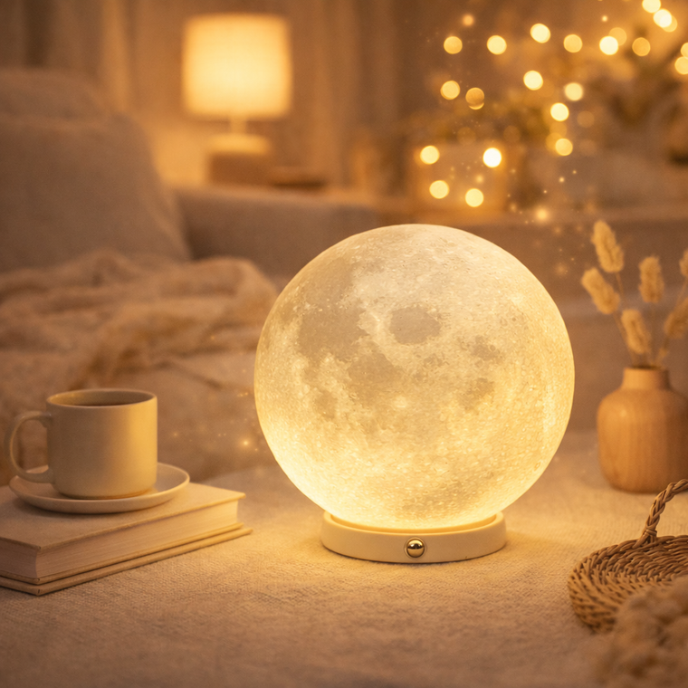 3D Moon Lamp Bedroom Night Light Home Decor Gift LED Moon Lamp