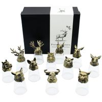 Gift Set of 12 Bottom Up Shot Glasses (25ml) - Forest & Mystical