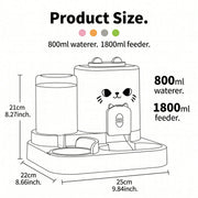 Gravity Pet Feeder And Waterer Automatic Food Water Dispenser Pet Supplies Cat