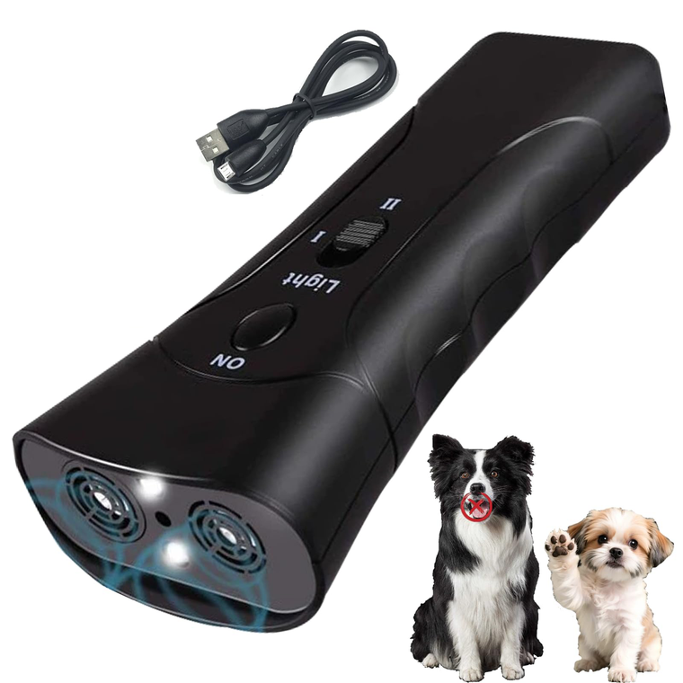 LED Ultrasonic Double-Head Dog Trainer Dual-Speaker Portable Dog Training Device Barking Dog